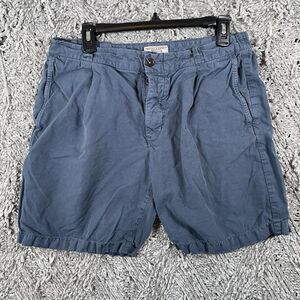 Wallace & Barnes Chino Shorts Men’s Size 32 Blue Preppy Button Fly Linen Golf